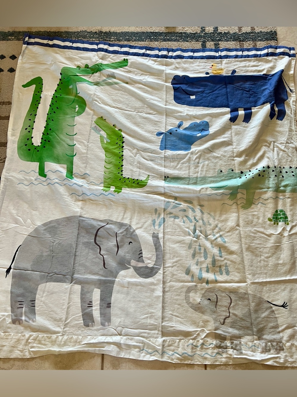 Pottery Barn Kids fabric shower curtain